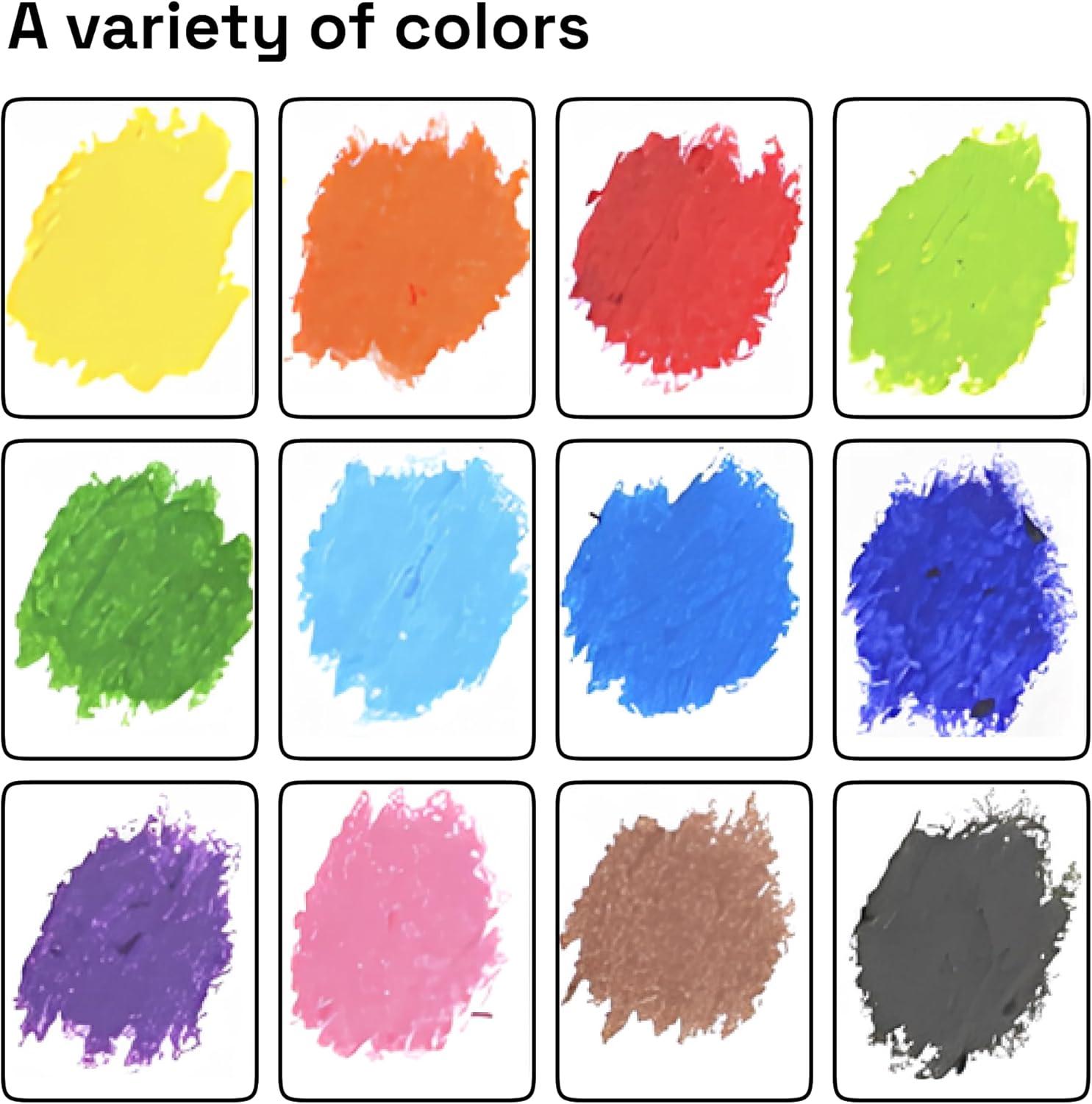 imageARTISTRO 100 Washable Tempera Paint Sticks for Kids  12 Nontoxic Paint Markers for Kids  Color Sticks with Twist Design12 Markers