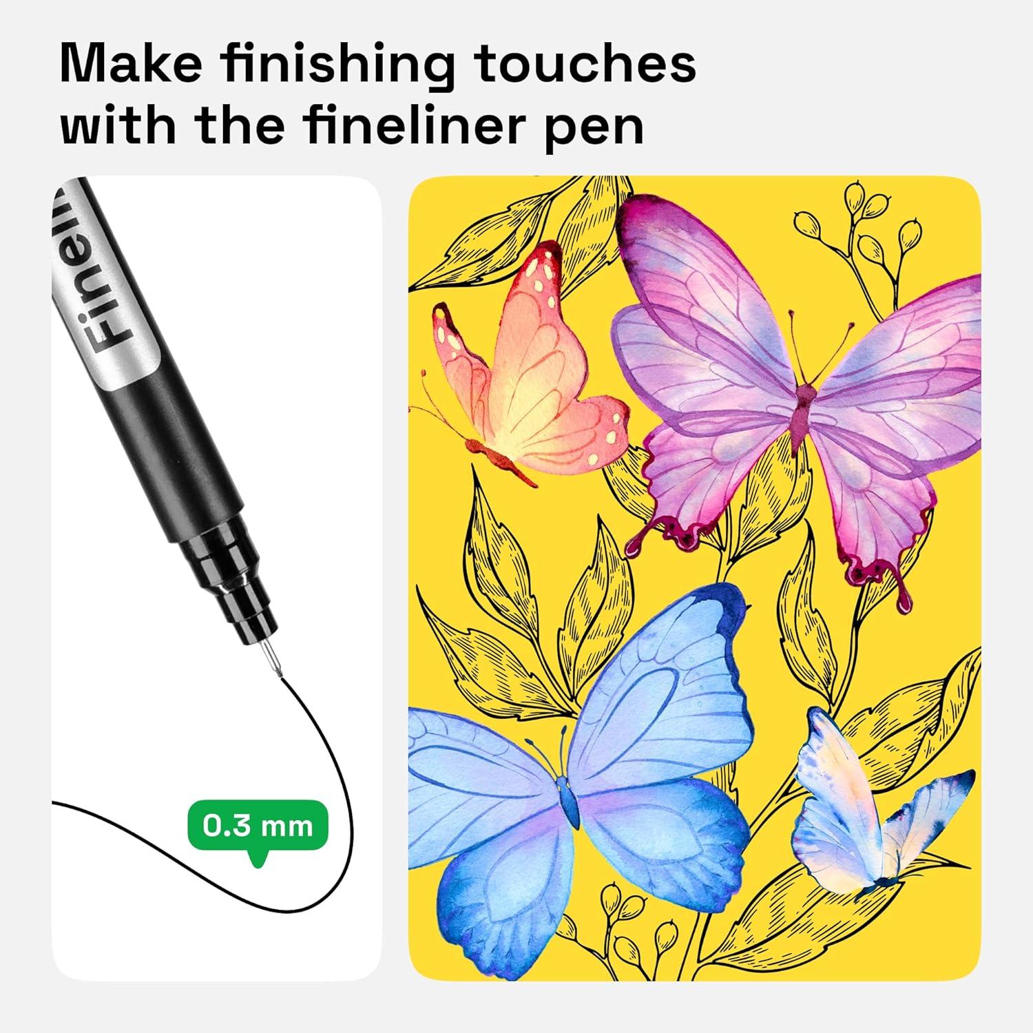 imageARTISTRO 24 Watercolor Markers with Flexible Paint Brush Pens for Pros ampamp Beginners  Consistent Smooth Bright Washable NonToxic Ideal for Coloring Calligraphy ampamp Manga12 Brush Tip