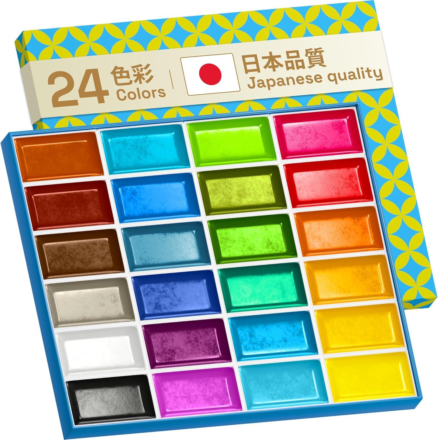 imageARTISTRO Professional Watercolor Paint Set for Adults  24 PigmentRich Colors XL Pans ASTMI Lightfastness High Tinting Strength Watercolor Set for Professionals made by ProfessionalsMulticolor