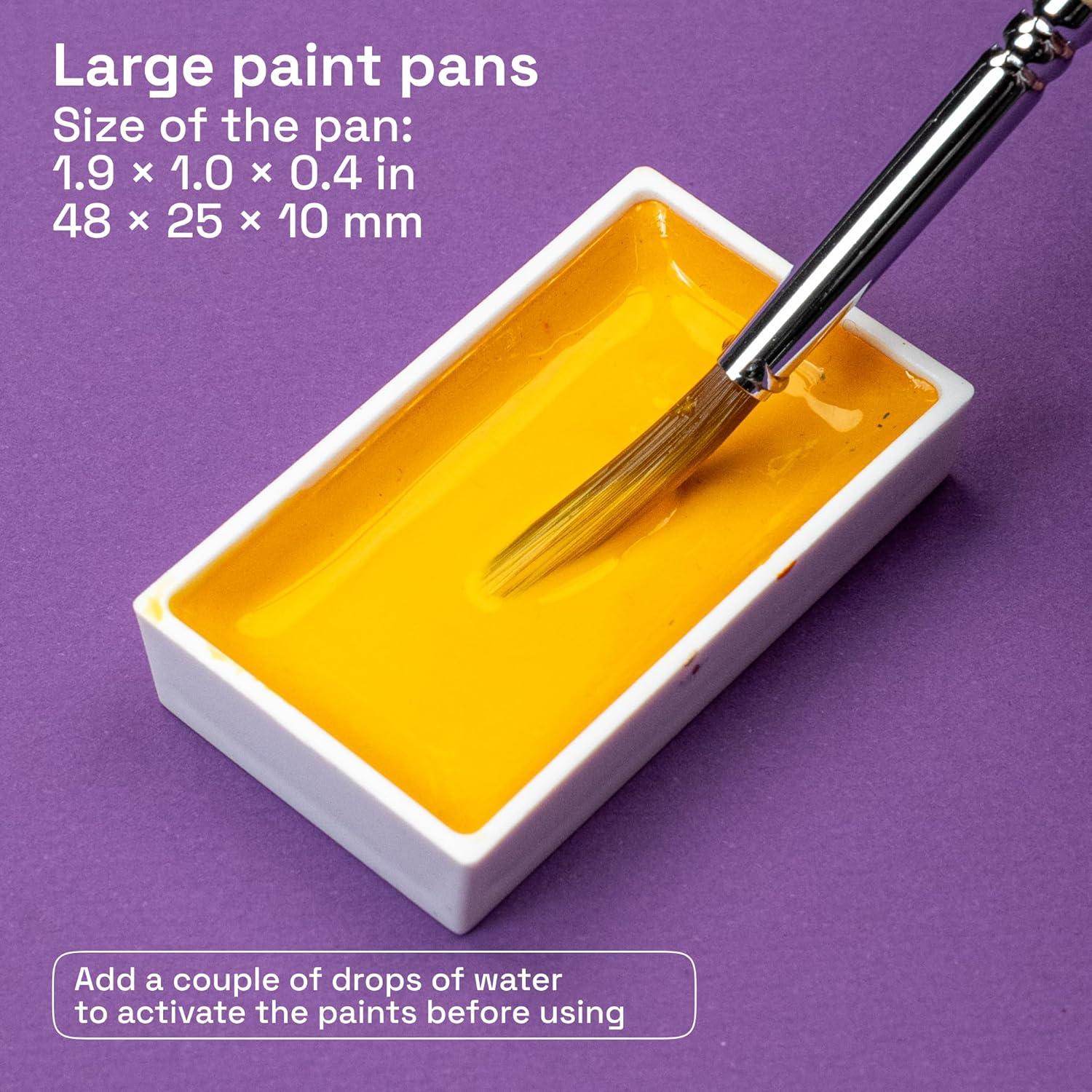 imageARTISTRO Professional Watercolor Paint Set for Adults  24 PigmentRich Colors XL Pans ASTMI Lightfastness High Tinting Strength Watercolor Set for Professionals made by ProfessionalsMulticolor