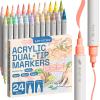 imageARTISTRO 12 Fabric Paint Markers Medium Tip  Easy for All Ages ampamp Levels  Acrylic Paint Pens for Fabric Rocks Paper Wood Canvas Glass DIY24