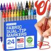 imageARTISTRO 12 Fabric Paint Markers Medium Tip  Easy for All Ages ampamp Levels  Acrylic Paint Pens for Fabric Rocks Paper Wood Canvas Glass DIY24