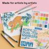 imageARTISTRO 12 Fabric Paint Markers Medium Tip  Easy for All Ages ampamp Levels  Acrylic Paint Pens for Fabric Rocks Paper Wood Canvas Glass DIY24