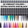 imageARTISTRO 12 Glitter Acrylic Paint Pens Extra Fine Tip and 30 Acrylic Paint Markers Extra Fine Tip Bundle for Rock Painting Wood Fabric Card Paper Pebbles Ceramic ampamp Glass
