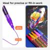 imageARTISTRO 12 Glitter Paint Pens Sparkly and Shiny for Rock Painting Stone Ceramic Glass Wood Fabric Scrapbooking DIY Craft Making Coloring Acrylic Glitter Markers ExtraFine Tip 07mmMetallic