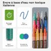 imageARTISTRO 12 Glitter Paint Pens Sparkly and Shiny for Rock Painting Stone Ceramic Glass Wood Fabric Scrapbooking DIY Craft Making Coloring Acrylic Glitter Markers ExtraFine Tip 07mmGlitter