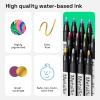 imageARTISTRO 12 Metallic Markers Medium Point Metallic Marker Pens for Wine Glasses Rock Painting Black Paper Scrapbooking Crafts Card Making DIY Photo Album Ceramic24 Metallic Medium Tip