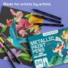 imageARTISTRO 12 Metallic Markers Medium Point Metallic Marker Pens for Wine Glasses Rock Painting Black Paper Scrapbooking Crafts Card Making DIY Photo Album Ceramic24 Metallic Fine Tip