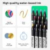 imageARTISTRO 12 Metallic Markers Medium Point Metallic Marker Pens for Wine Glasses Rock Painting Black Paper Scrapbooking Crafts Card Making DIY Photo Album Ceramic12 Metallic Medium Tip