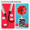imageARTISTRO 15 Acrylic Paint Pens Art Set Acrylic Paint Markers Fabric Markers for Textile Canvas Rock Glass Wood Paper Pumpkin DIY for Kids and AdultsBlackWhite