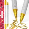 imageARTISTRO 15 Acrylic Paint Pens Art Set Acrylic Paint Markers Fabric Markers for Textile Canvas Rock Glass Wood Paper Pumpkin DIY for Kids and AdultsGold
