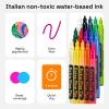 imageARTISTRO 15 Acrylic Paint Pens Art Set Acrylic Paint Markers Fabric Markers for Textile Canvas Rock Glass Wood Paper Pumpkin DIY for Kids and AdultsMulticolor