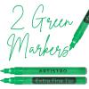 imageARTISTRO 2 White Acrylic Paint Markers  07mm Extra FineTip Paint Pens  Perfect for Crafting Art Projects ampamp MoreGreen