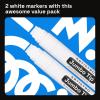 imageARTISTRO 2 White Acrylic Paint Markers  07mm Extra FineTip Paint Pens  Perfect for Crafting Art Projects ampamp MoreWhite