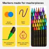 imageARTISTRO 24 DualTip Fabric Markers  Fabric Decorating Kit  Permanent for Clothes  No Bleed Pens for TShirts Bags Textile Canvas and More Brush Tip and Fine Tip36 Dual Tip Brush  Fine