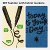 imageARTISTRO 24 DualTip Fabric Markers  Fabric Decorating Kit  Permanent for Clothes  No Bleed Pens for TShirts Bags Textile Canvas and More Brush Tip and Fine Tip2 Black Dual Tip