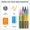 imageARTISTRO 24 DualTip Fabric Markers  Fabric Decorating Kit  Permanent for Clothes  No Bleed Pens for TShirts Bags Textile Canvas and More Brush Tip and Fine Tip30 Medium Tip