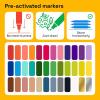 imageARTISTRO 24 DualTip Fabric Markers  Fabric Decorating Kit  Permanent for Clothes  No Bleed Pens for TShirts Bags Textile Canvas and More Brush Tip and Fine Tip36 Dual Tip Brush  Fine