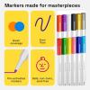 imageARTISTRO 24 Fabric Markers  Fine Tip Fabric Markers Permanent for Clothes  No Bleed Pens for TShirts Bags Textile Canvas and more12 fabric