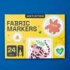imageARTISTRO 24 Fabric Markers  Fine Tip Fabric Markers Permanent for Clothes  No Bleed Pens for TShirts Bags Textile Canvas and more24 fabric