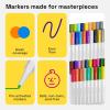 imageARTISTRO 24 Fabric Markers  Fine Tip Fabric Markers Permanent for Clothes  No Bleed Pens for TShirts Bags Textile Canvas and more36 fabric