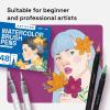 imageARTISTRO 24 Watercolor Markers with Flexible Paint Brush Pens for Pros ampamp Beginners  Consistent Smooth Bright Washable NonToxic Ideal for Coloring Calligraphy ampamp Manga48 Brush Tip
