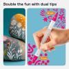 imageARTISTRO 24 Wine Glass Acrylic Paint Markers  Washable NonToxic Dual Tip Acrylic Paint Pens for Car Window Mirror Ceramic12