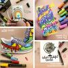 imageARTISTRO 30 Acrylic Paint Markers Fine Tip and 12 Glitter Paint Pens ExtraFine Tip Bundle for Rock Painting Pebbles Scrapbook Journals Photo Albums Card Stocks Paper Project Coloring