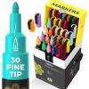 imageARTISTRO 30 Acrylic Paint Markers Fine Tip and 12 Glitter Paint Pens ExtraFine Tip Bundle for Rock Painting Pebbles Scrapbook Journals Photo Albums Card Stocks Paper Project Coloring