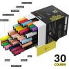 imageARTISTRO 30 Acrylic Paint Pens Extra Fine Tip and 30 Acrylic Paint Markers Fine Tip Bundle for Rock Stone Ceramic Glass Mugs Wood Metal Fabric Canvas