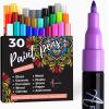 imageARTISTRO 30 Acrylic Paint Pens Extra Fine Tip and 30 Acrylic Paint Markers Fine Tip Bundle for Rock Stone Ceramic Glass Mugs Wood Metal Fabric Canvas