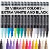 imageARTISTRO 30 Acrylic Paint Pens Extra Fine Tip and 30 Acrylic Paint Markers Fine Tip Bundle for Rock Stone Ceramic Glass Mugs Wood Metal Fabric Canvas