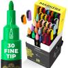imageARTISTRO 30 Acrylic Paint Pens Extra Fine Tip and 30 Acrylic Paint Markers Fine Tip Bundle for Rock Stone Ceramic Glass Mugs Wood Metal Fabric Canvas