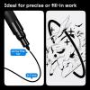 imageARTISTRO 5 White Paint Pen for Rock Painting Stone Ceramic Glass Wood Tire Fabric Metal Canvas Set of 5 Acrylic Paint White Marker Waterbased Extrafine TipBlack