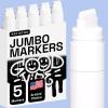 imageARTISTRO 5 White Paint Pen for Rock Painting Stone Ceramic Glass Wood Tire Fabric Metal Canvas Set of 5 Acrylic Paint White Marker Waterbased Extrafine TipWhite