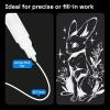 imageARTISTRO 5 White Paint Pen for Rock Painting Stone Ceramic Glass Wood Tire Fabric Metal Canvas Set of 5 Acrylic Paint White Marker Waterbased Extrafine TipWhite