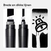 imageARTISTRO 5 White Paint Pen for Rock Painting Stone Ceramic Glass Wood Tire Fabric Metal Canvas Set of 5 Acrylic Paint White Marker Waterbased Extrafine TipBlack