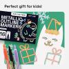 imageARTISTRO Outline Markers  16 Metallic Outline Pens 5 Cards  Perfect for Doodling Drawing and Calligraphy
