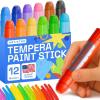 imageARTISTRO 100 Washable Tempera Paint Sticks for Kids  12 Nontoxic Paint Markers for Kids  Color Sticks with Twist Design12 Markers