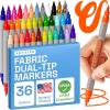 imageARTISTRO 12 Fabric Paint Markers Medium Tip  Easy for All Ages ampamp Levels  Acrylic Paint Pens for Fabric Rocks Paper Wood Canvas Glass DIY36