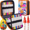 imageARTISTRO 12 Fabric Paint Markers Medium Tip  Easy for All Ages ampamp Levels  Acrylic Paint Pens for Fabric Rocks Paper Wood Canvas Glass DIY60