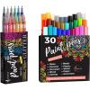 imageARTISTRO 12 Glitter Acrylic Paint Pens Extra Fine Tip and 30 Acrylic Paint Markers Extra Fine Tip Bundle for Rock Painting Wood Fabric Card Paper Pebbles Ceramic ampamp Glass