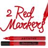 imageARTISTRO 2 White Acrylic Paint Markers  07mm Extra FineTip Paint Pens  Perfect for Crafting Art Projects ampamp MoreRed