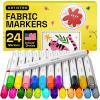 imageARTISTRO 24 Fabric Markers  Fine Tip Fabric Markers Permanent for Clothes  No Bleed Pens for TShirts Bags Textile Canvas and more24 fabric