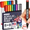 imageARTISTRO 24 Watercolor Markers with Flexible Paint Brush Pens for Pros ampamp Beginners  Consistent Smooth Bright Washable NonToxic Ideal for Coloring Calligraphy ampamp Manga16 Brush Tip