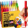 imageARTISTRO 24 Wine Glass Acrylic Paint Markers  Washable NonToxic Dual Tip Acrylic Paint Pens for Car Window Mirror Ceramic30