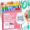 imageARTISTRO 24 Wine Glass Acrylic Paint Markers  Washable NonToxic Dual Tip Acrylic Paint Pens for Car Window Mirror Ceramic72