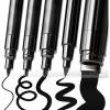 imageARTISTRO 5 White Paint Pen for Rock Painting Stone Ceramic Glass Wood Tire Fabric Metal Canvas Set of 5 Acrylic Paint White Marker Waterbased Extrafine TipBlack