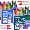 imageARTISTRO School Project ampamp Teachers Must Have  Bright ampamp Bold 48Pack Acrylic Paint Marker Set  DualTip Dot Fine Brush  MultiSurface Budget Bundle