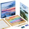 imageARTISTRO x HANNAH MP Professional Watercolor Paint Set Limited Edition with 24 colors in Bamboo Wooden Box 6ml XL Pans  2 Brushes Watercolor Paper Mixing Tray  Watercolor Set for Professionals made by professionals